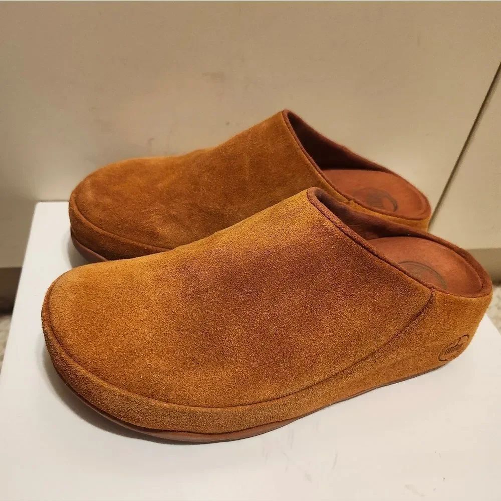 FitFlop Iconic “Gogh” Clogs in Burnt Orange Suede Fits Sz.US 6 & 6.5 Retail $160